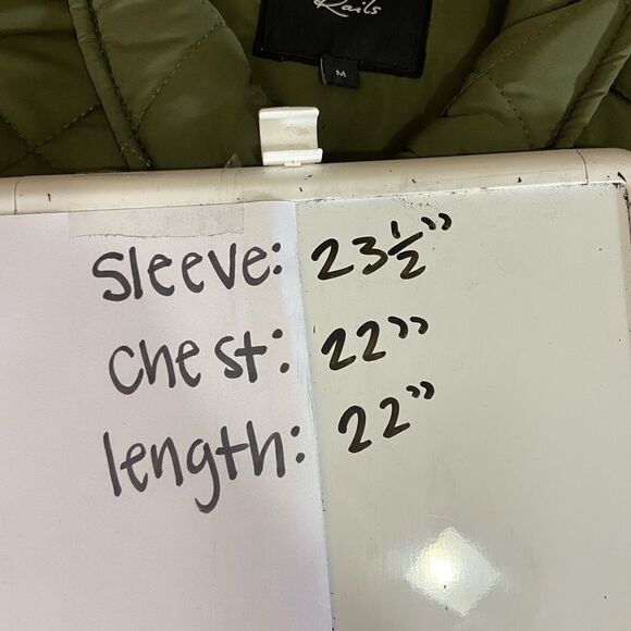 Rails Women's Olive Green Snap Cropped Peyton Quilted Fleece Jacket Size M - Picture 7 of 7